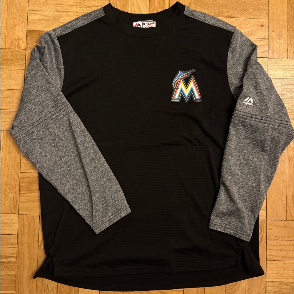 Florida Marlins Long Sleeve Shirt, Size XL